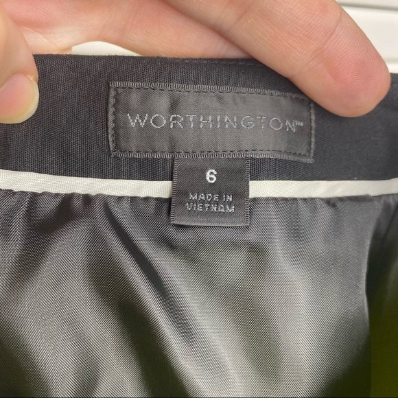 Worthington Neon Yellow and Black Color Block Print Skirt Size 6 - Picture 5 of 7